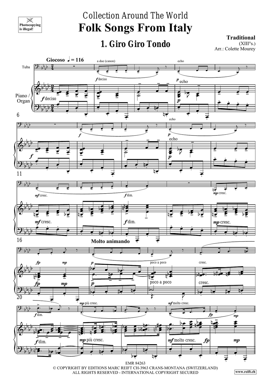 Folk Songs From Italy Folk Songs From Italy Tuba scores gallery preview page 4