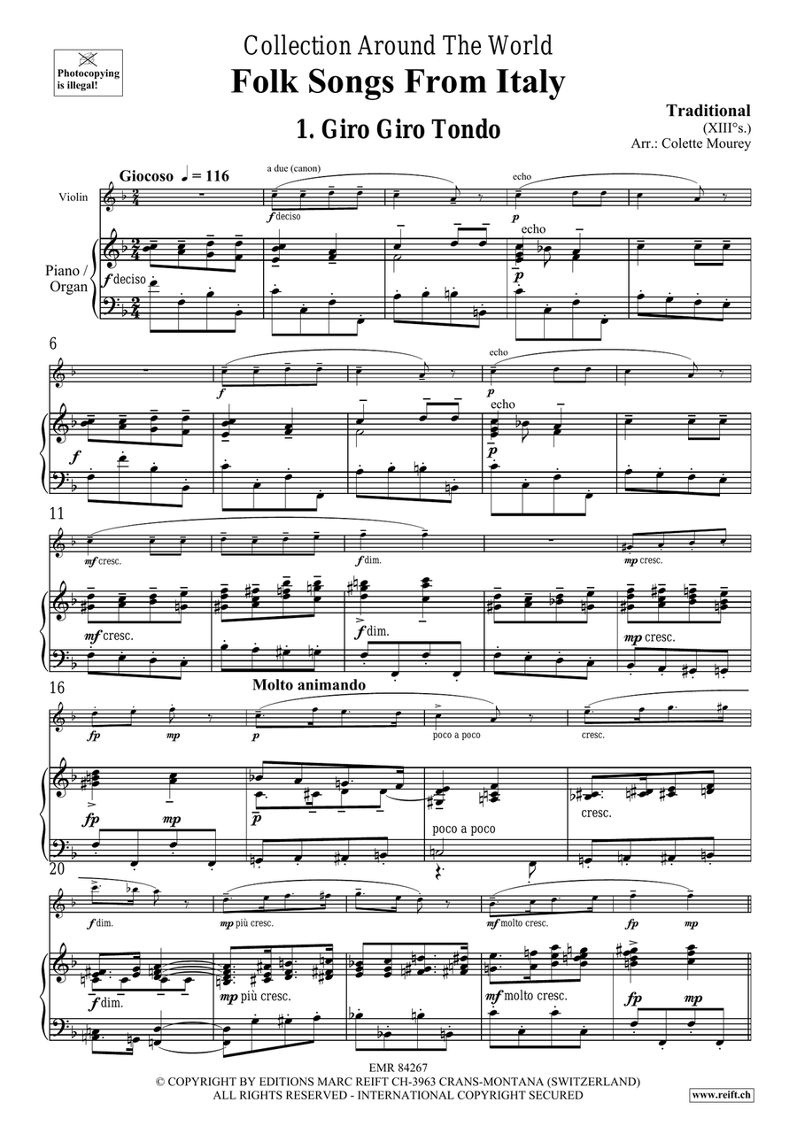 Folk Songs From Italy Folk Songs From Italy Violin Solo scores gallery preview page 4