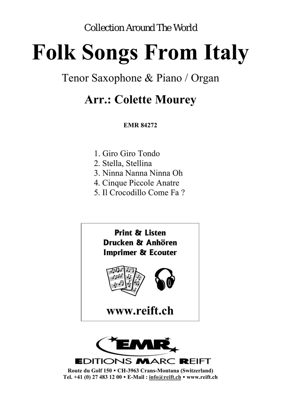 Folk Songs From Italy Folk Songs From Italy Tenor Saxophone scores gallery preview page 2