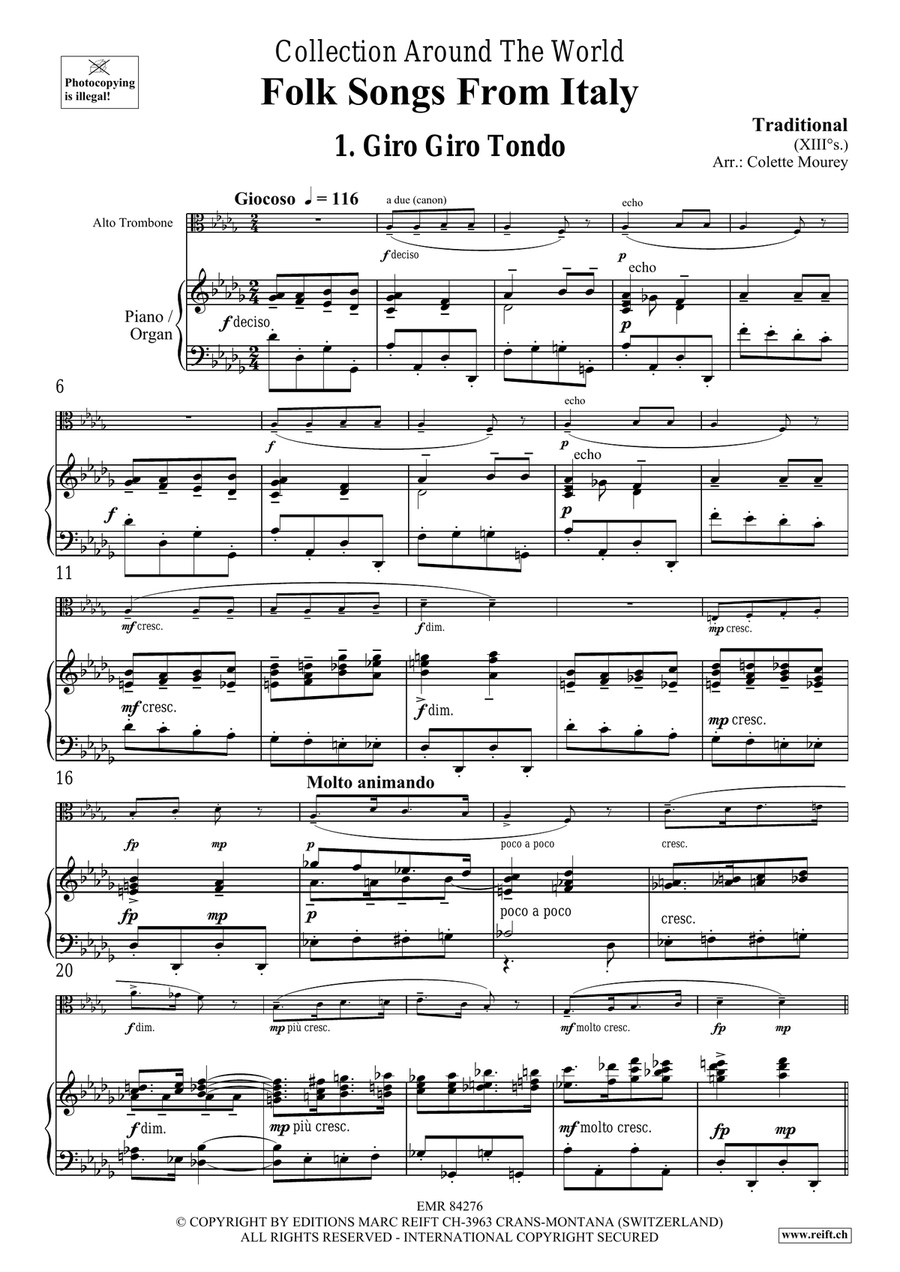Folk Songs From Italy Folk Songs From Italy Organ scores gallery preview page 4