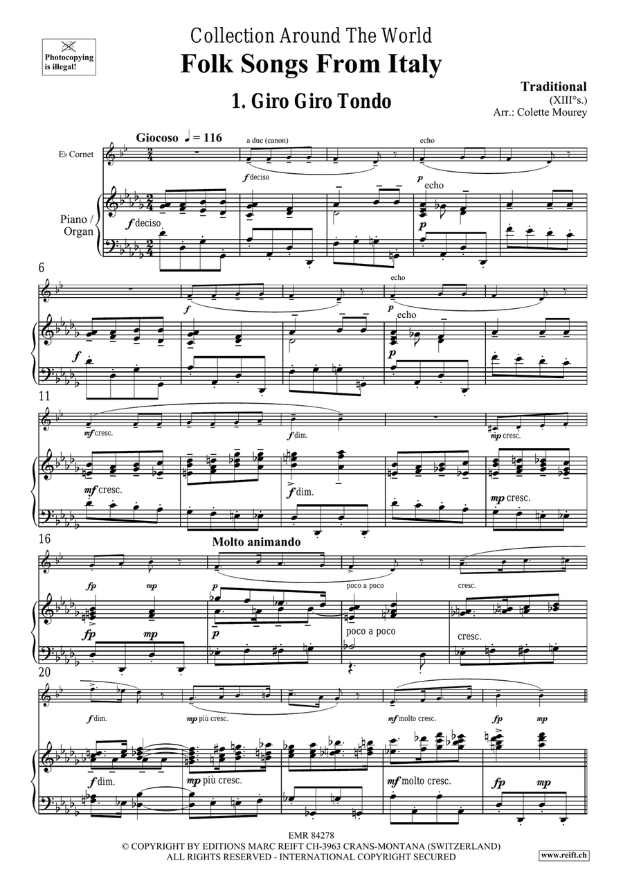 Folk Songs From Italy Folk Songs From Italy Cornet scores gallery preview page 4