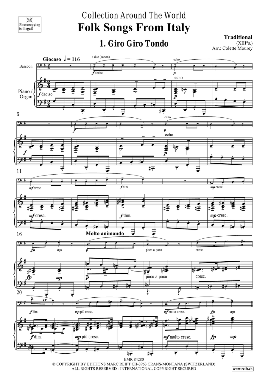 Folk Songs From Italy Folk Songs From Italy Bassoon Solo scores gallery preview page 4