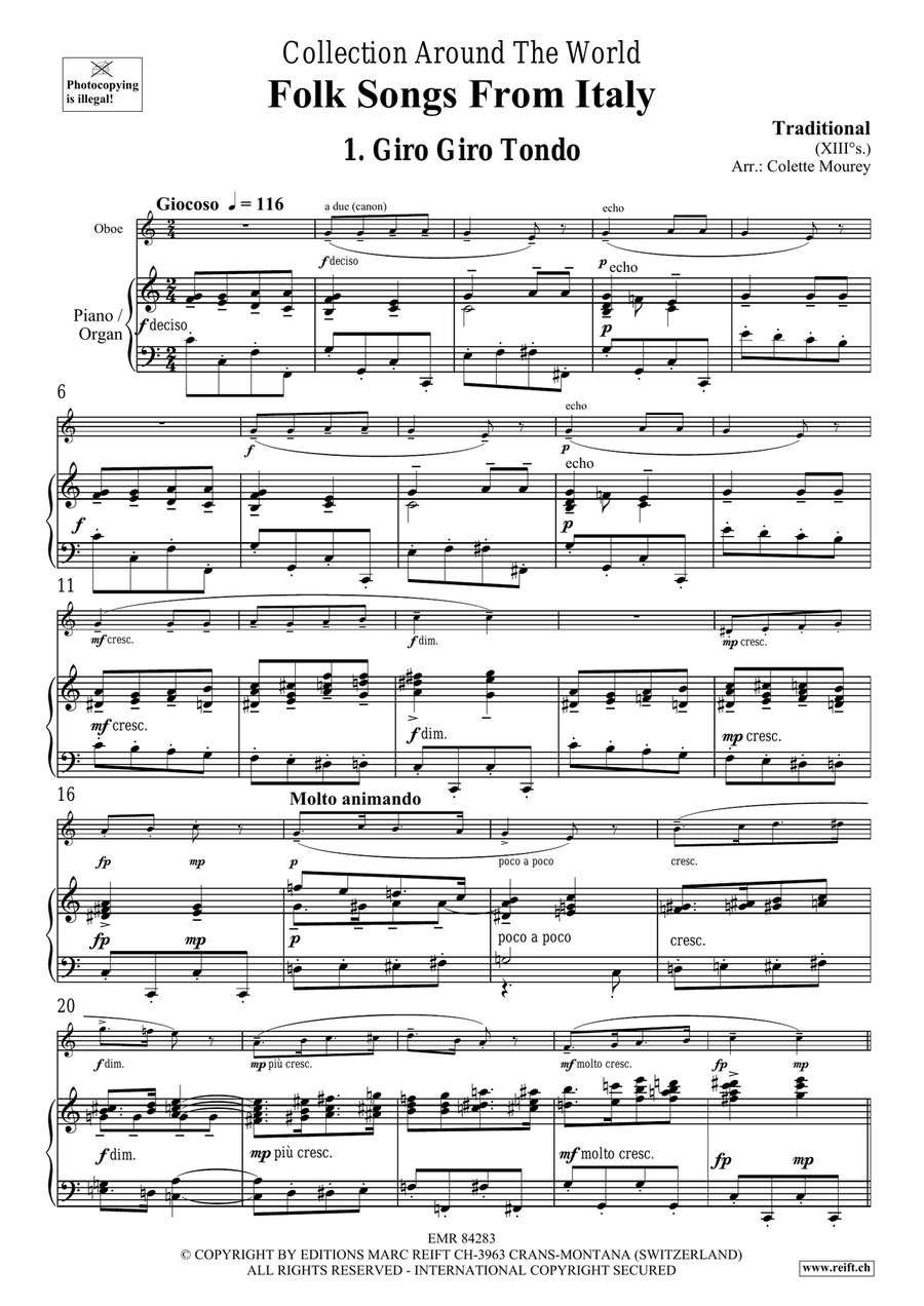 Folk Songs From Italy Folk Songs From Italy Organ scores gallery preview page 4