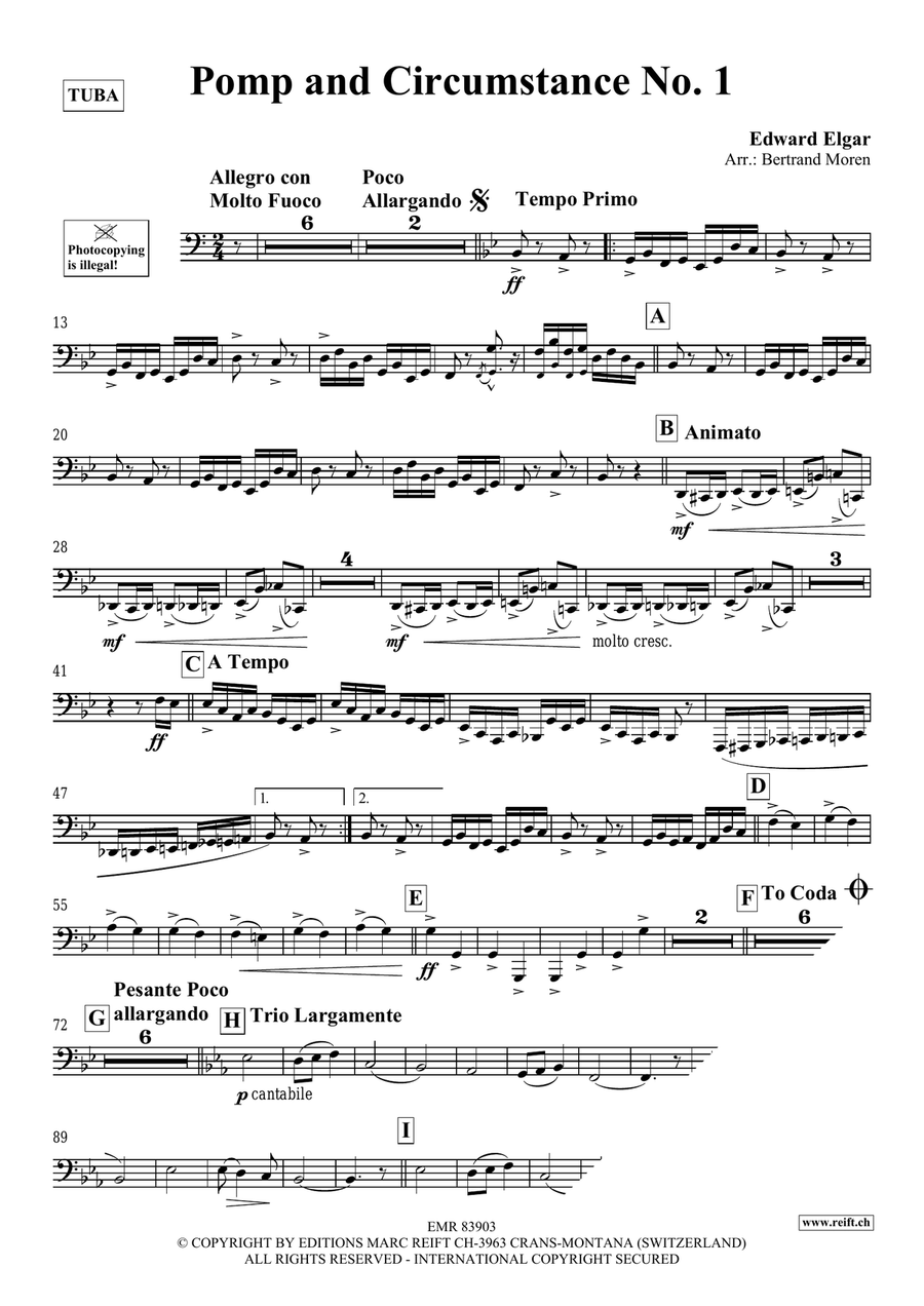 Pomp And Circumstance No. 1 Tuba scores gallery preview page 3