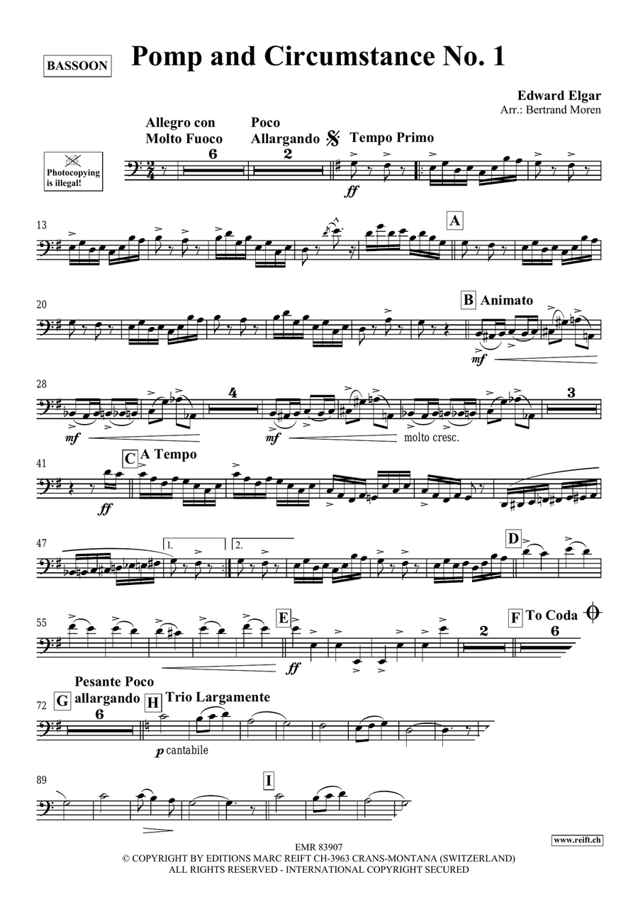 Pomp And Circumstance No. 1 Bassoon Solo scores gallery preview page 3