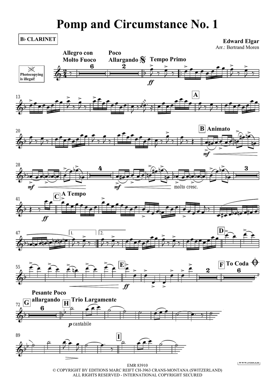 Pomp And Circumstance No. 1 Clarinet Solo scores gallery preview page 3