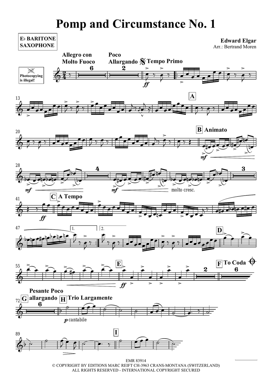 Pomp And Circumstance No. 1 Baritone Saxophone scores gallery preview page 3