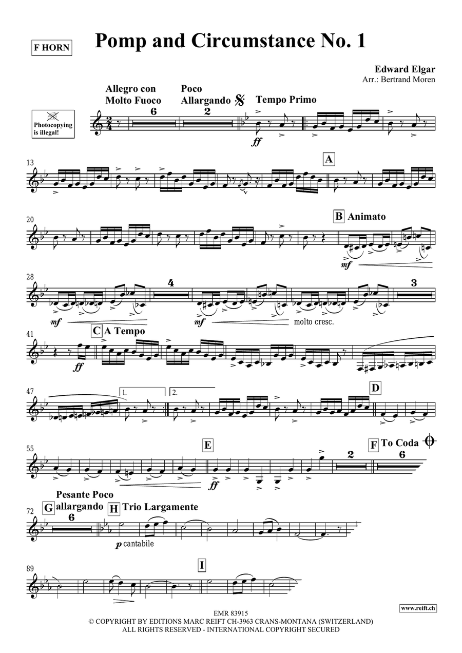 Pomp And Circumstance No. 1 Horn scores gallery preview page 3