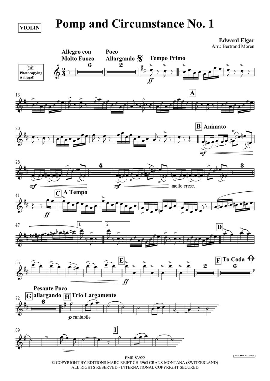 Pomp And Circumstance No. 1 Violin Solo scores gallery preview page 3