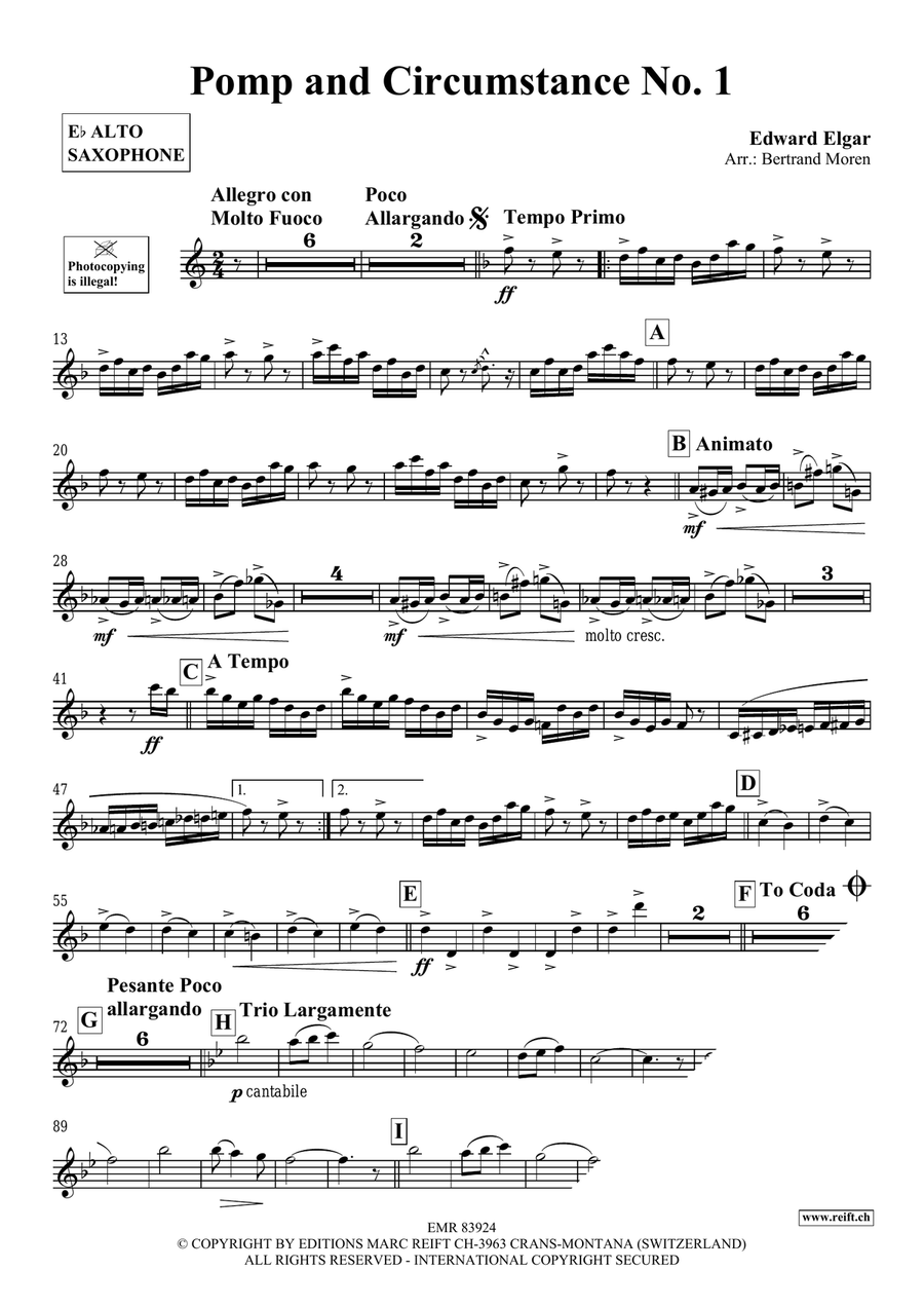 Pomp And Circumstance No. 1 Alto Saxophone scores gallery preview page 3