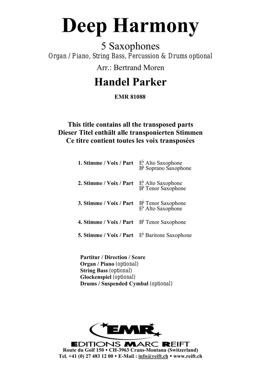 Deep Harmony Deep Harmony Saxophone Quintet scores gallery preview page 2