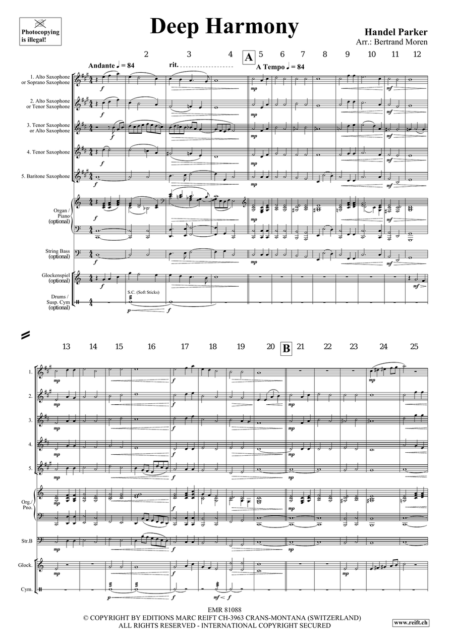 Deep Harmony Deep Harmony Saxophone Quintet scores gallery preview page 3