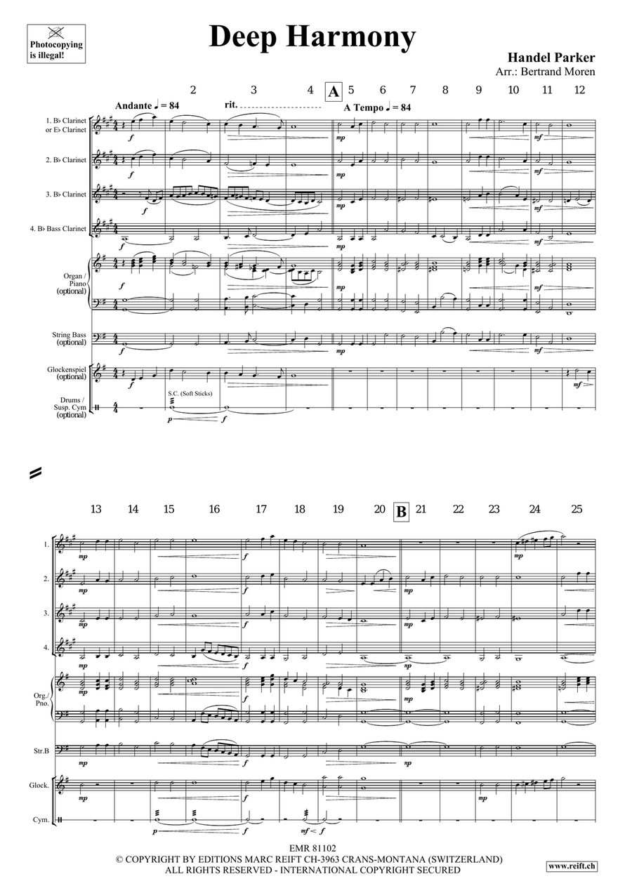 Deep Harmony Deep Harmony Clarinet Quartet scores gallery preview page 3