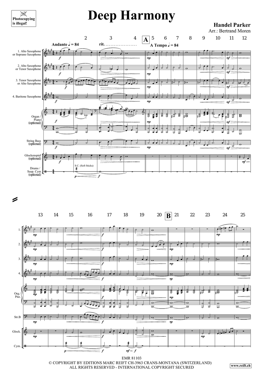 Deep Harmony Deep Harmony Saxophone Quartet scores gallery preview page 3