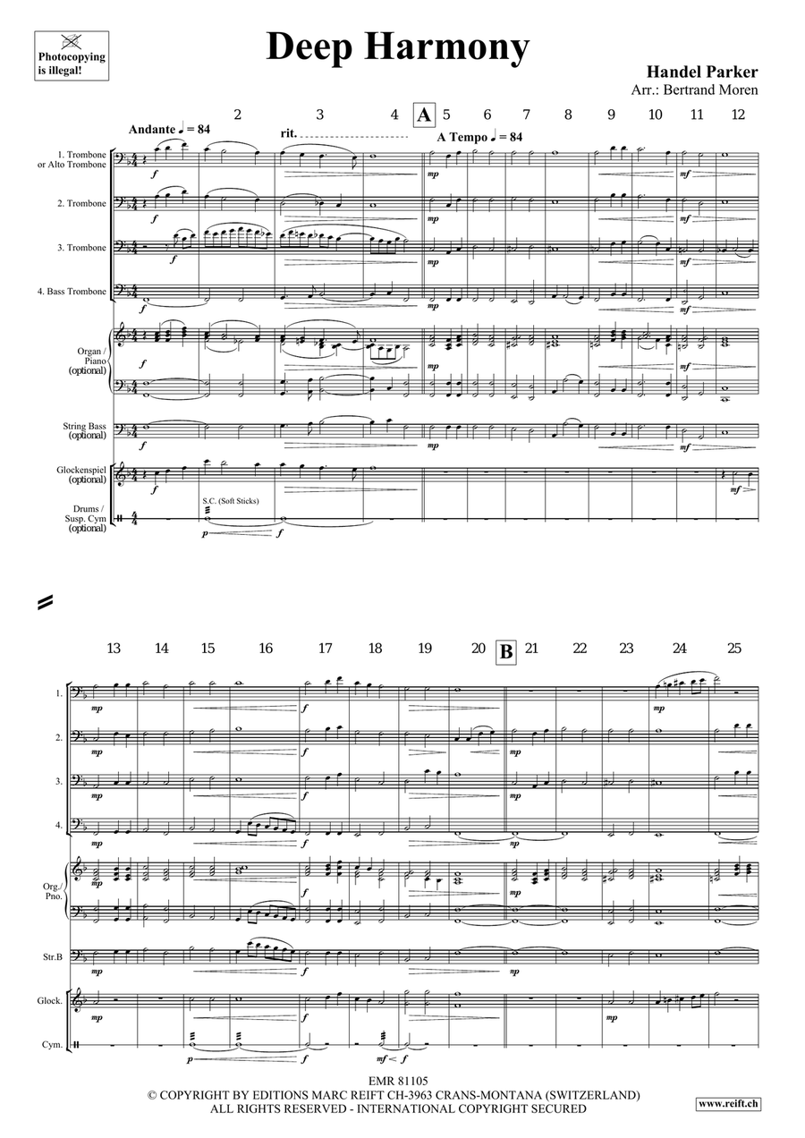 Deep Harmony Deep Harmony Trombone Quartet scores gallery preview page 3