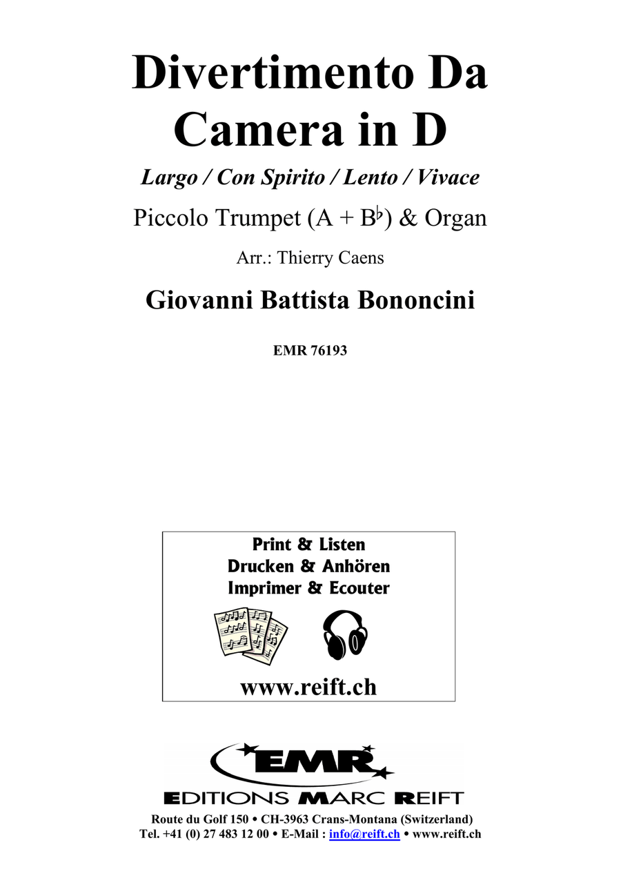 Divertimento Da Camera In D Piccolo Trumpet scores gallery preview page 2