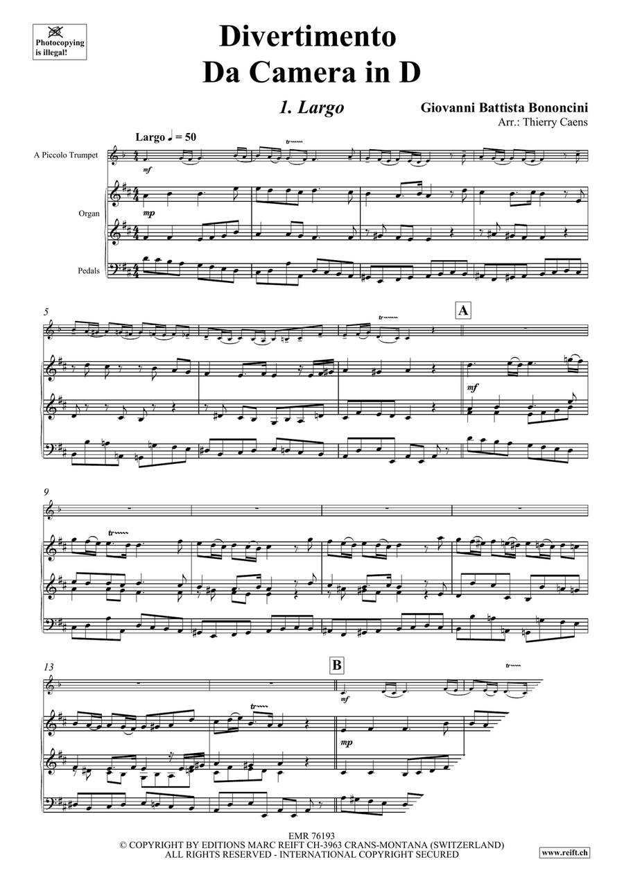 Divertimento Da Camera In D Piccolo Trumpet scores gallery preview page 4