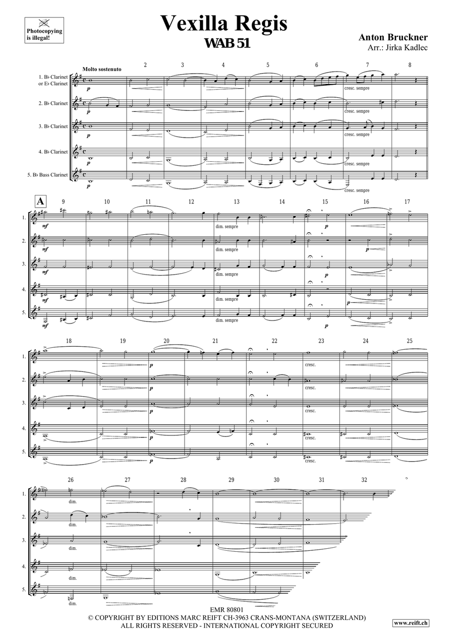 Vexilla Regis Vexilla Regis Clarinet Quintet scores gallery preview page 3