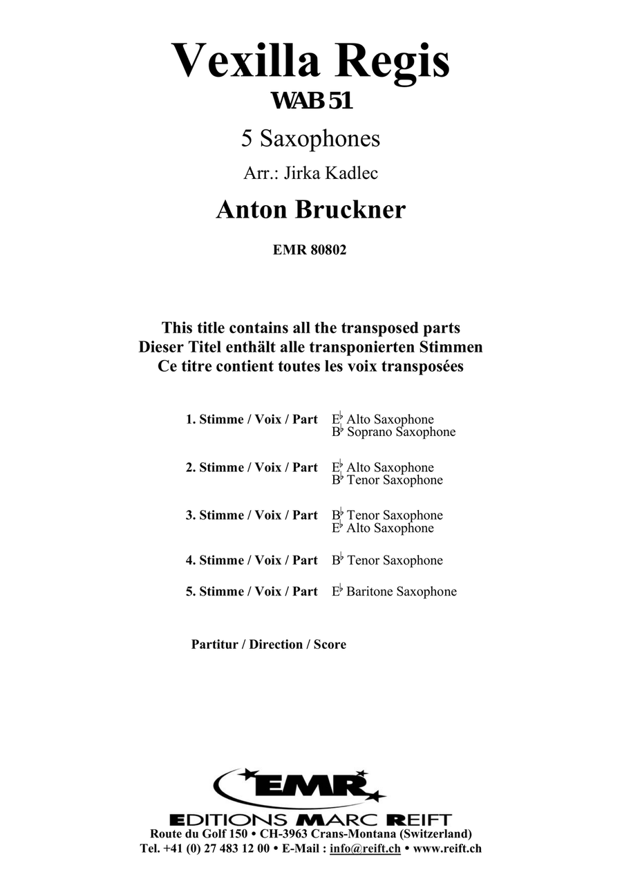 Vexilla Regis Vexilla Regis Saxophone Quintet scores gallery preview page 2