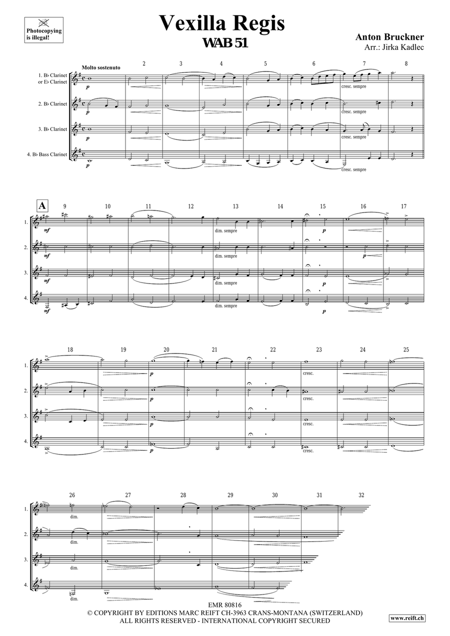 Vexilla Regis Vexilla Regis Clarinet Quartet scores gallery preview page 3