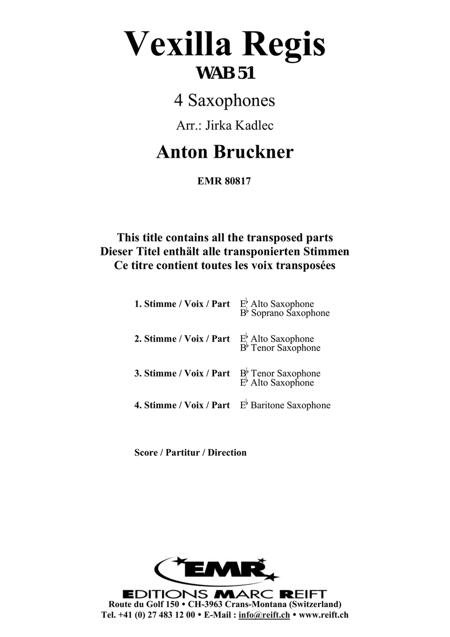 Vexilla Regis Vexilla Regis Saxophone Quartet scores gallery preview page 2