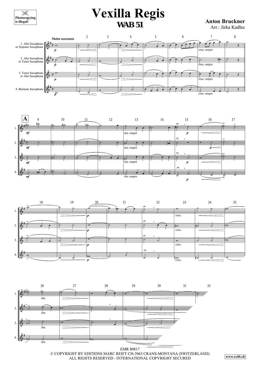 Vexilla Regis Vexilla Regis Saxophone Quartet scores gallery preview page 3