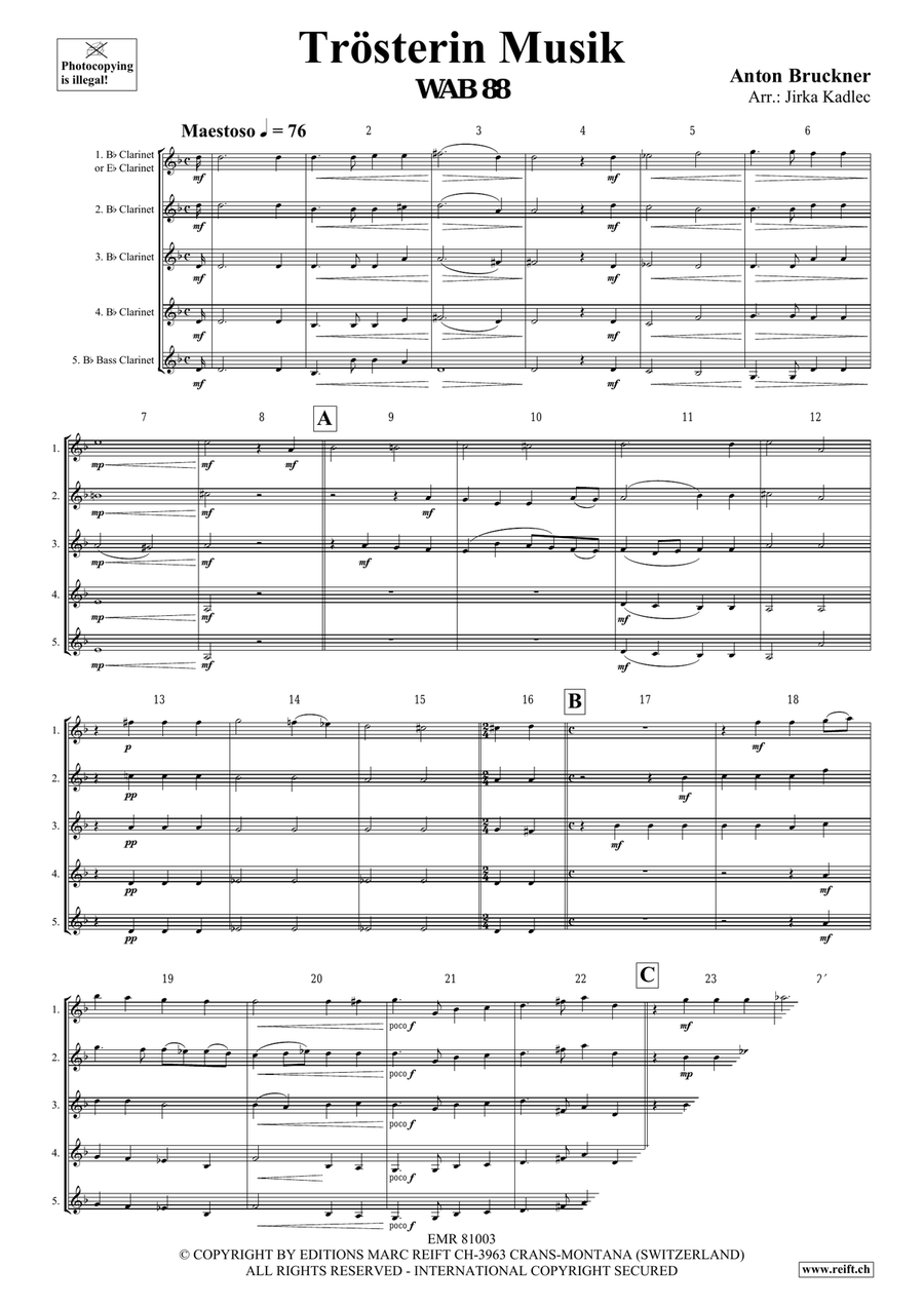 Trösterin Musik Trösterin Musik Clarinet Quintet scores gallery preview page 3