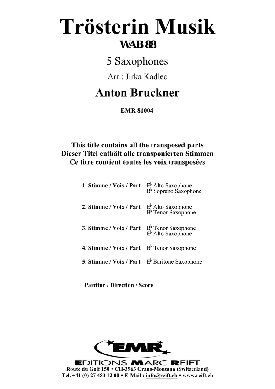 Trösterin Musik Trösterin Musik Saxophone Quintet scores gallery preview page 2