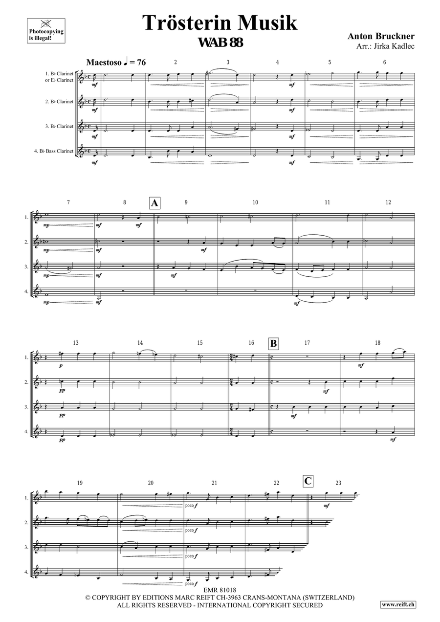 Trösterin Musik Trösterin Musik Clarinet Quartet scores gallery preview page 3