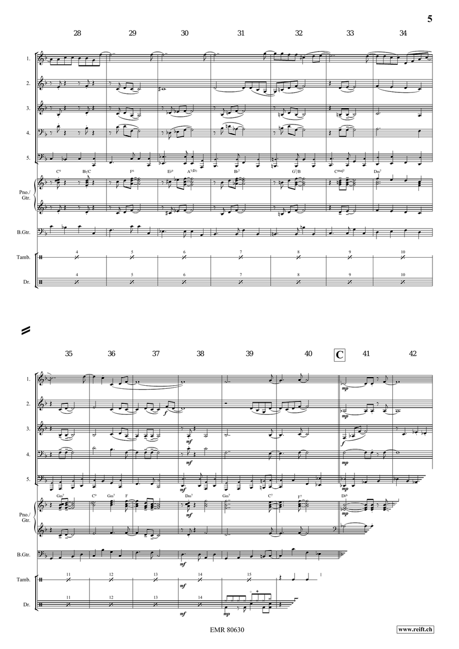 Smoke Gets In Your Eyes by Jerome Kern Brass Quintet - Sheet Music page 5
