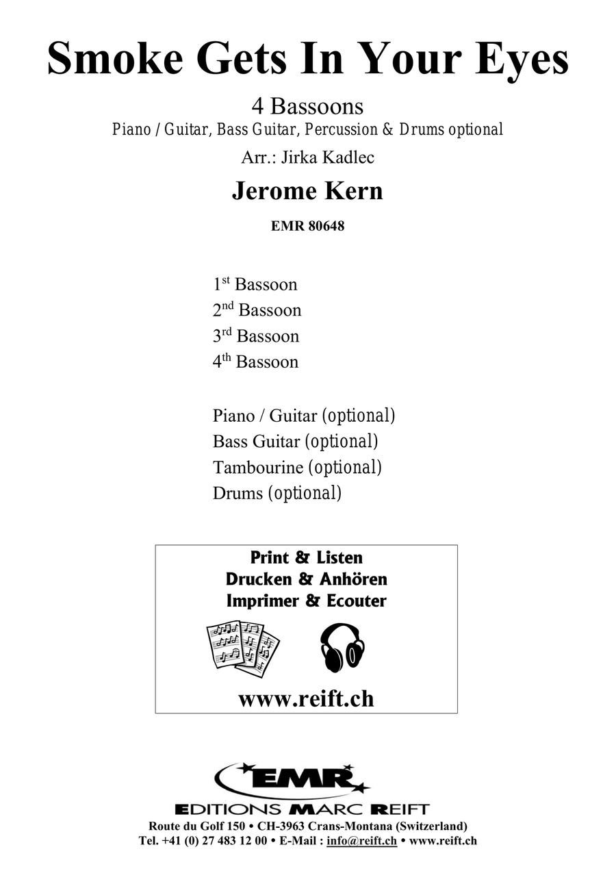 Smoke Gets In Your Eyes by Jerome Kern Bassoon Quartet - Sheet Music page 2