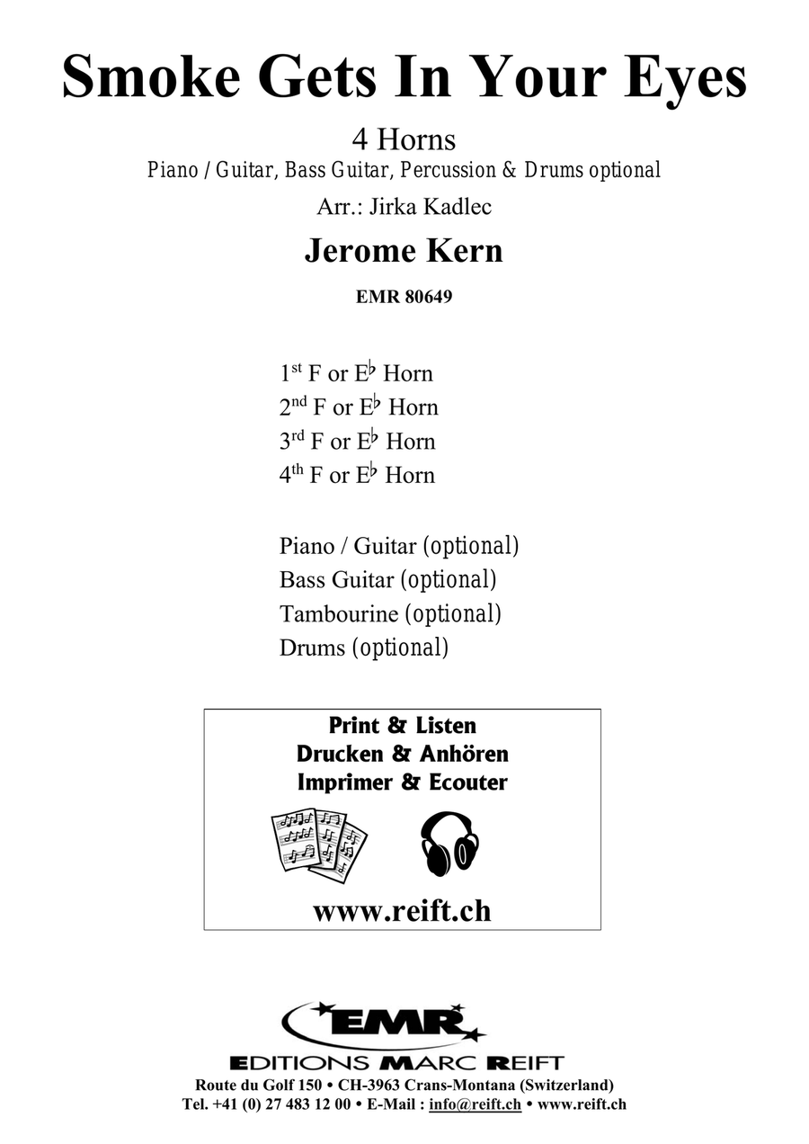 Smoke Gets In Your Eyes by Jerome Kern Horn - Sheet Music page 2