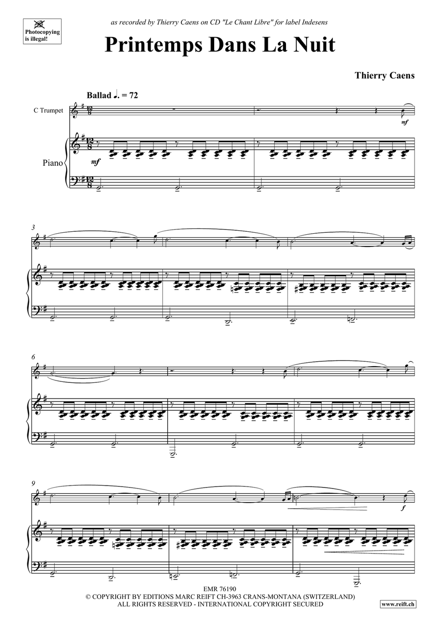 Printemps Dans La Nuit Printemps Dans La Nuit Trumpet Solo scores gallery preview page 3