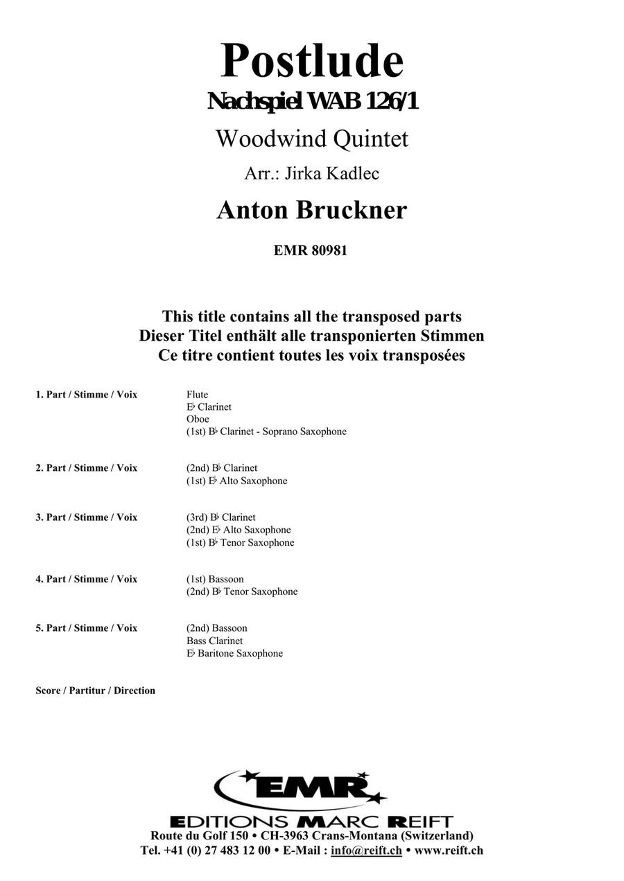 Postlude Postlude Woodwind Quintet scores gallery preview page 2