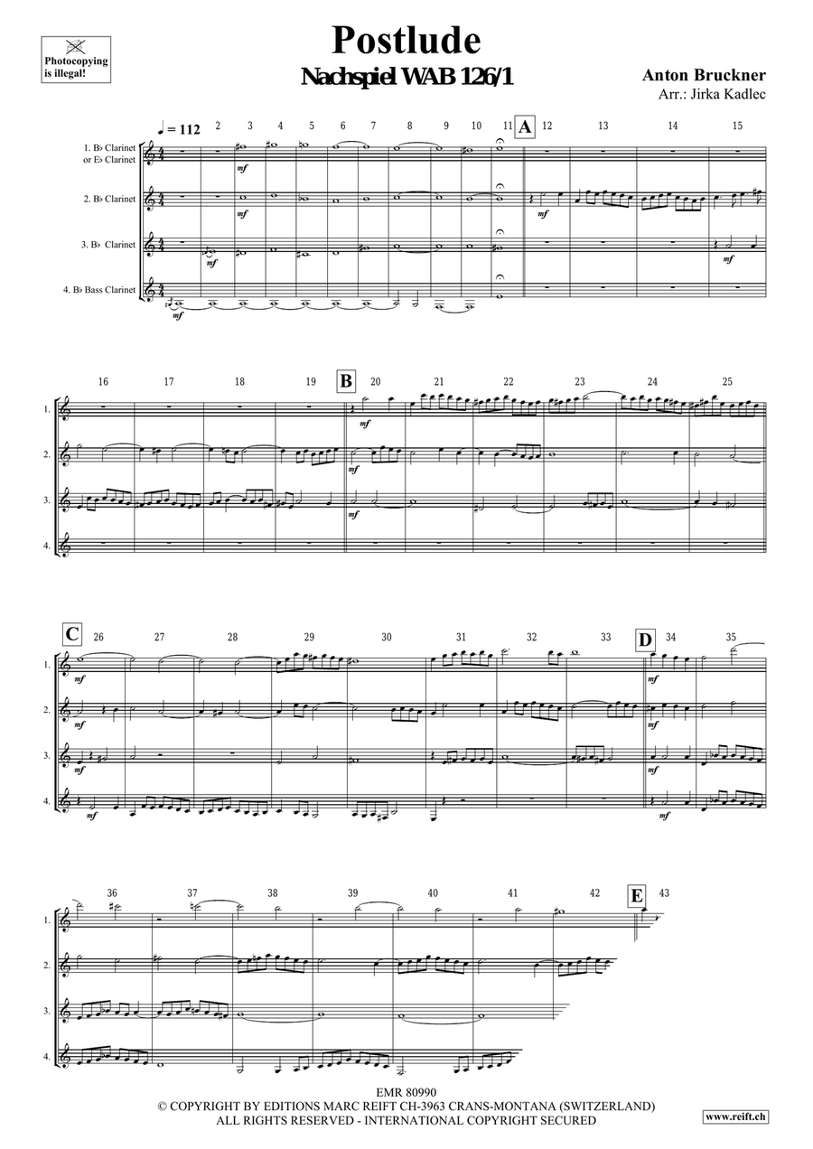 Postlude Postlude Clarinet Quartet scores gallery preview page 3