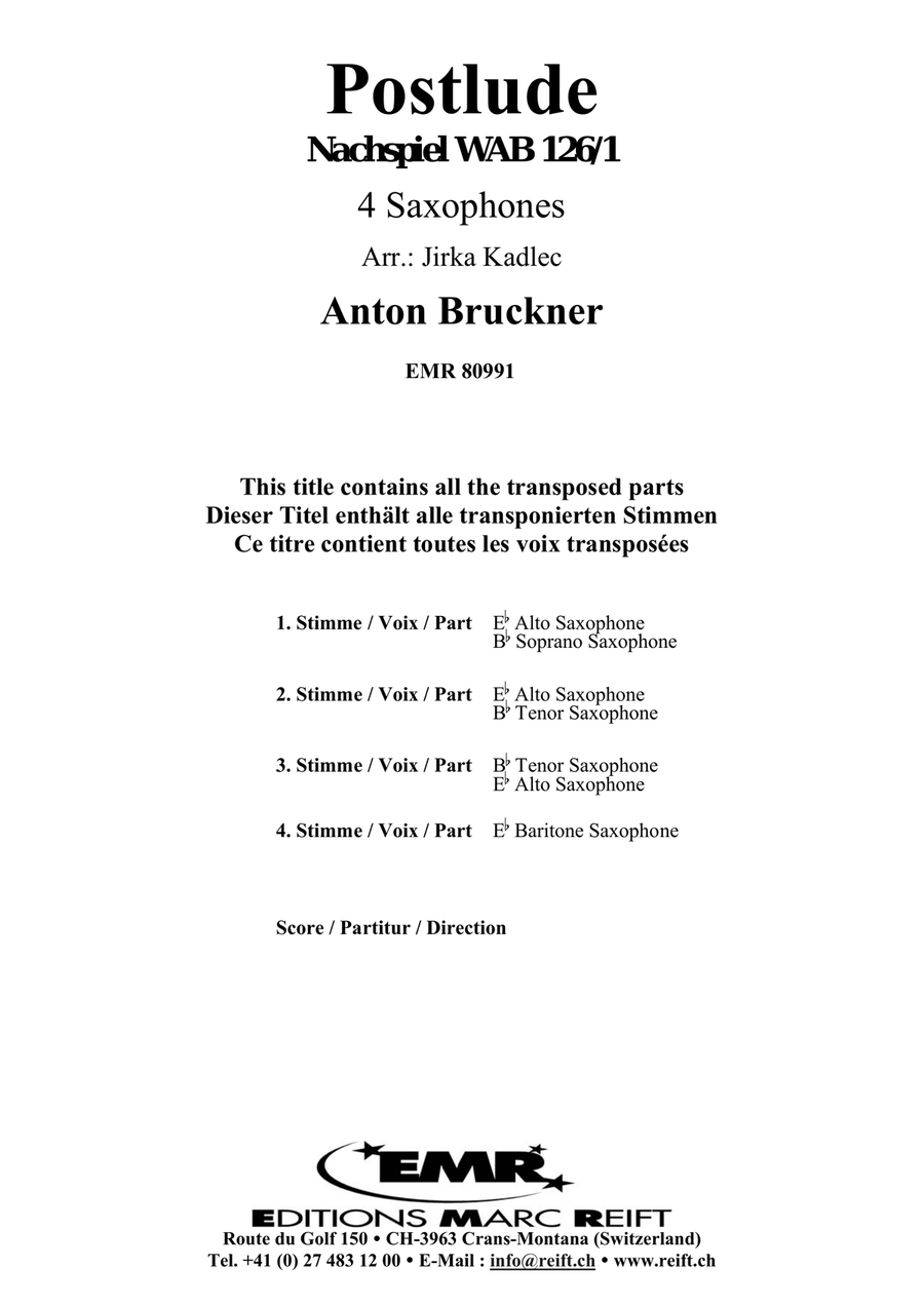 Postlude Postlude Saxophone Quartet scores gallery preview page 2