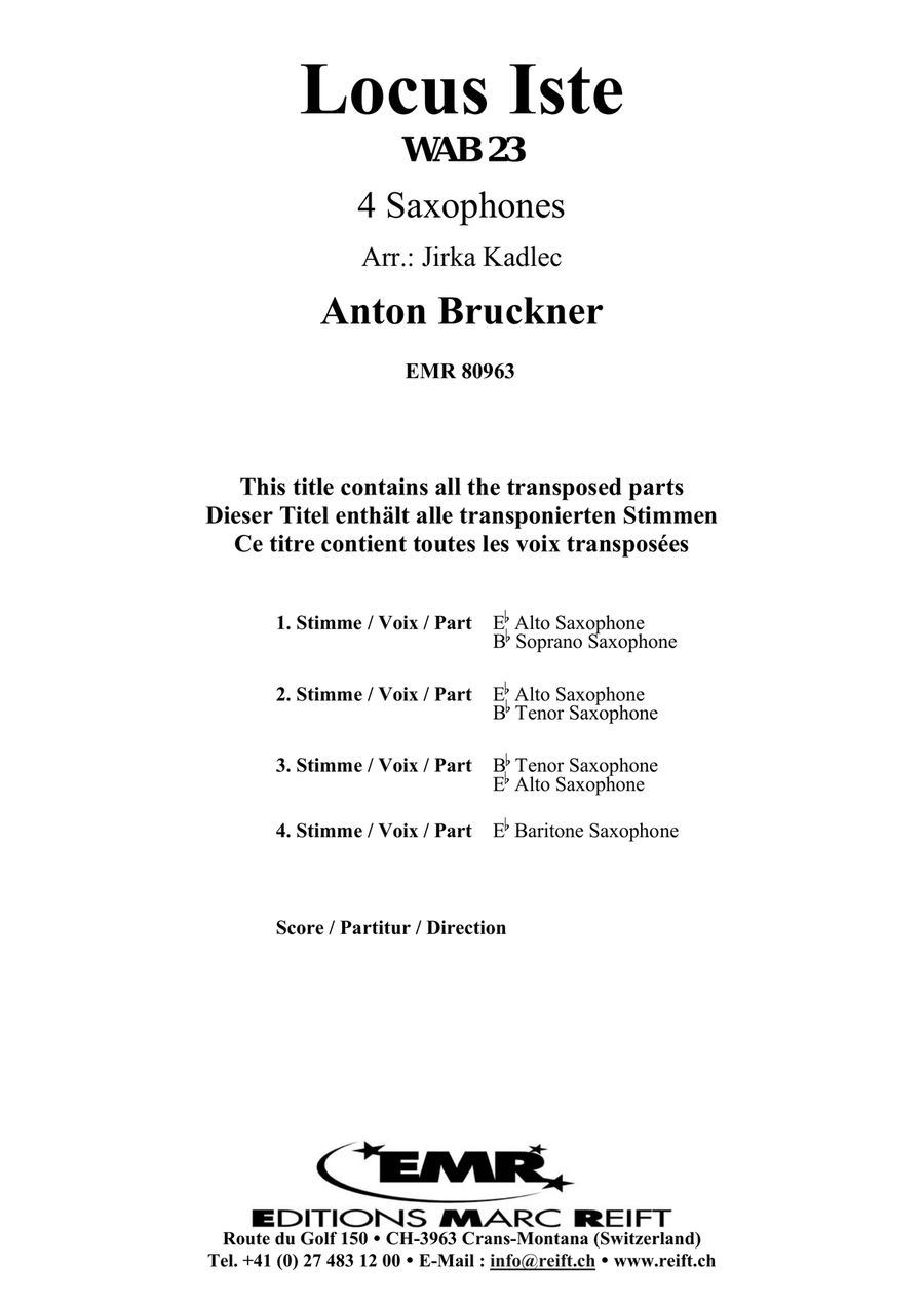 Locus Iste Locus Iste Saxophone Quartet scores gallery preview page 2