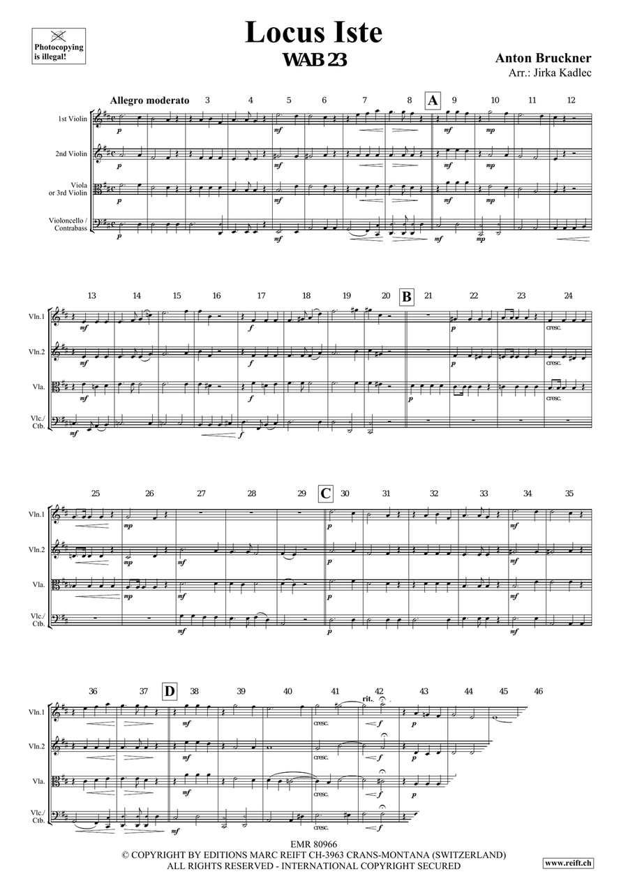 Locus Iste Locus Iste String Quartet scores gallery preview page 3