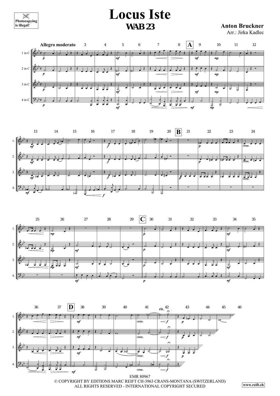 Locus Iste Locus Iste Brass Quartet scores gallery preview page 3