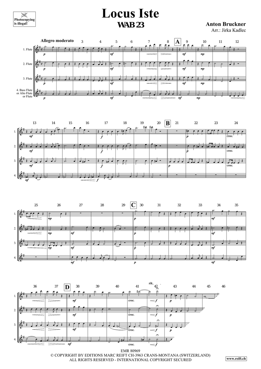 Locus Iste Locus Iste Flute Quartet scores gallery preview page 3