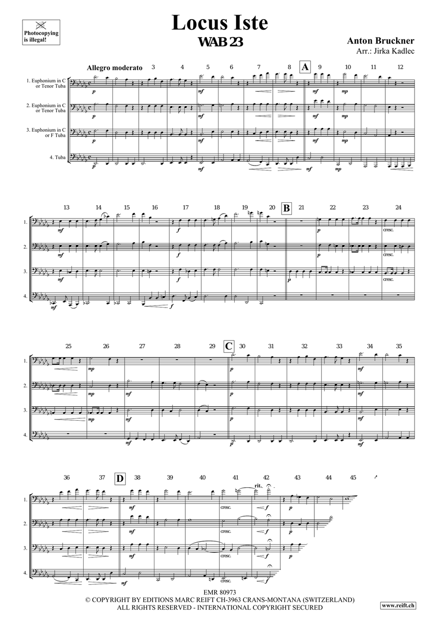 Locus Iste Locus Iste Tuba Quartet scores gallery preview page 3