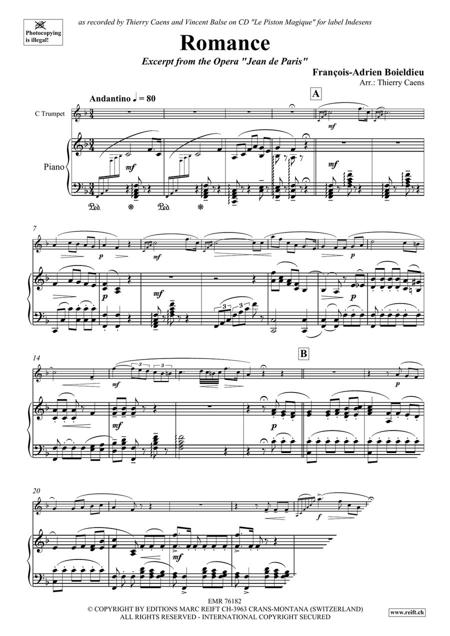Romance Romance Trumpet Solo scores gallery preview page 3