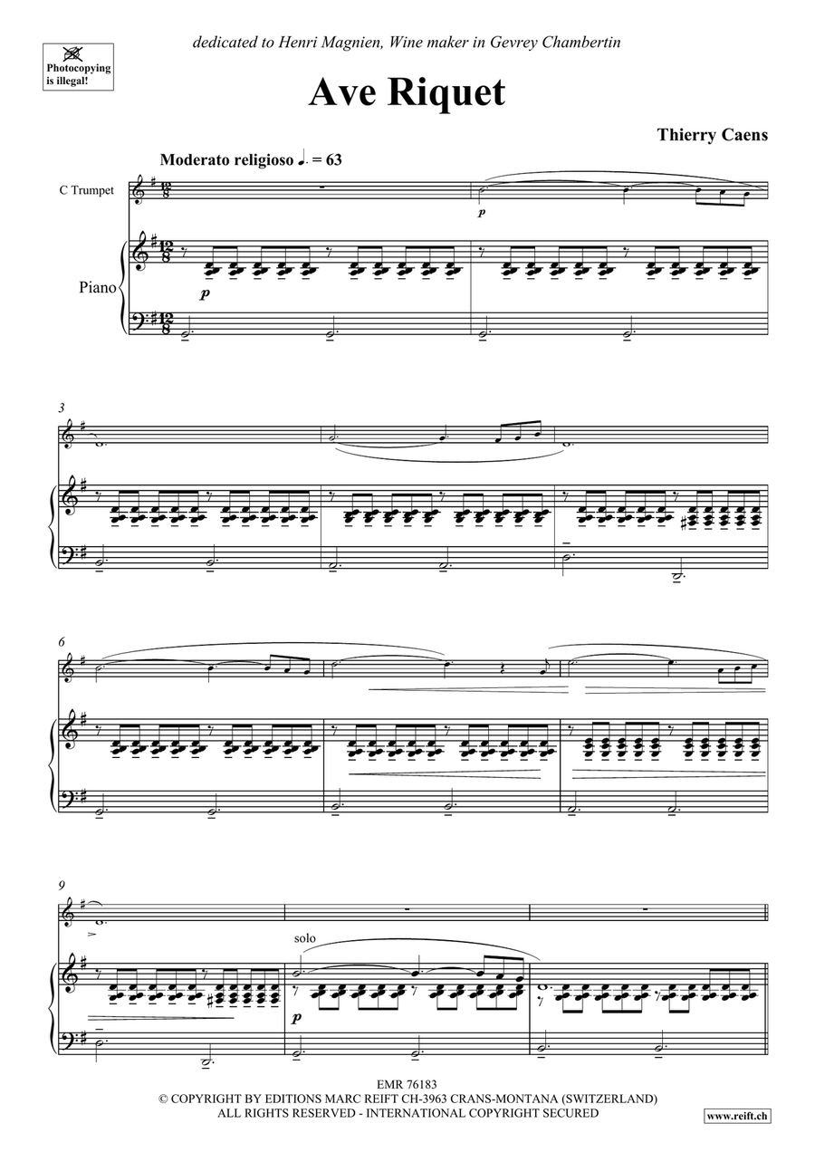 Ave Riquet Ave Riquet Trumpet Solo scores gallery preview page 3