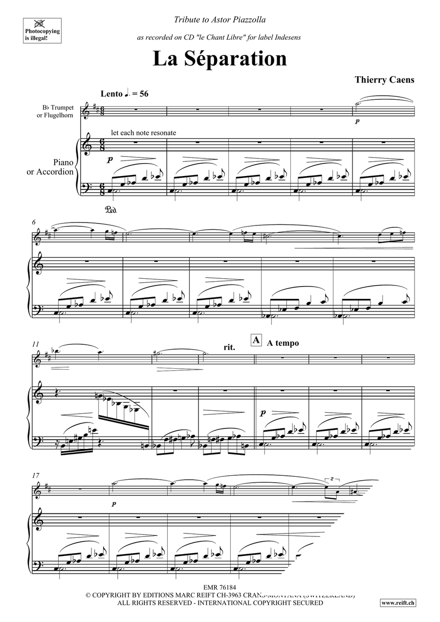 La Séparation La Séparation Flugelhorn scores gallery preview page 3