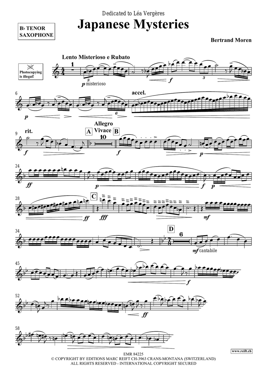 Japanese Mysteries Japanese Mysteries Tenor Saxophone scores gallery preview page 4