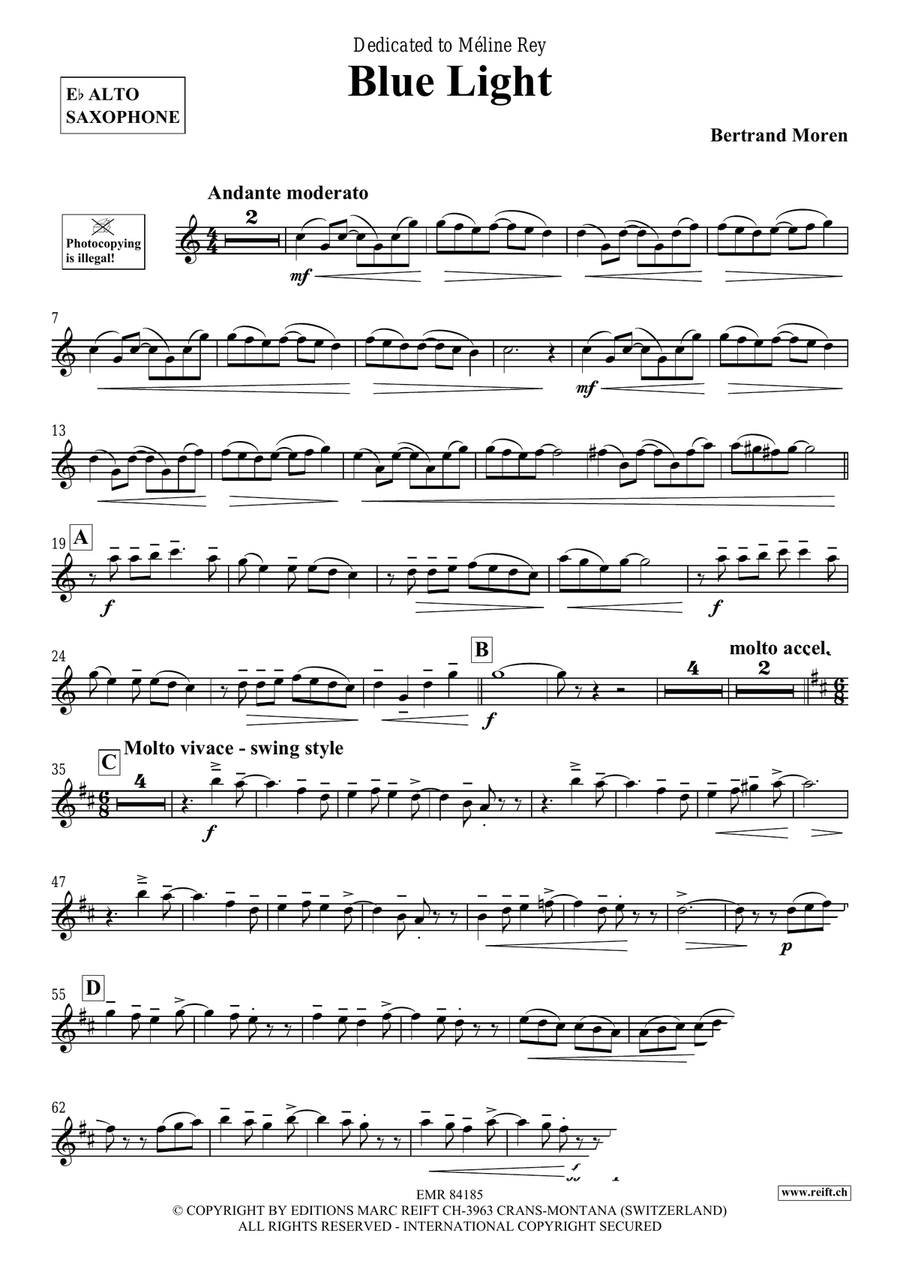 Blue Light Blue Light Alto Saxophone scores gallery preview page 4