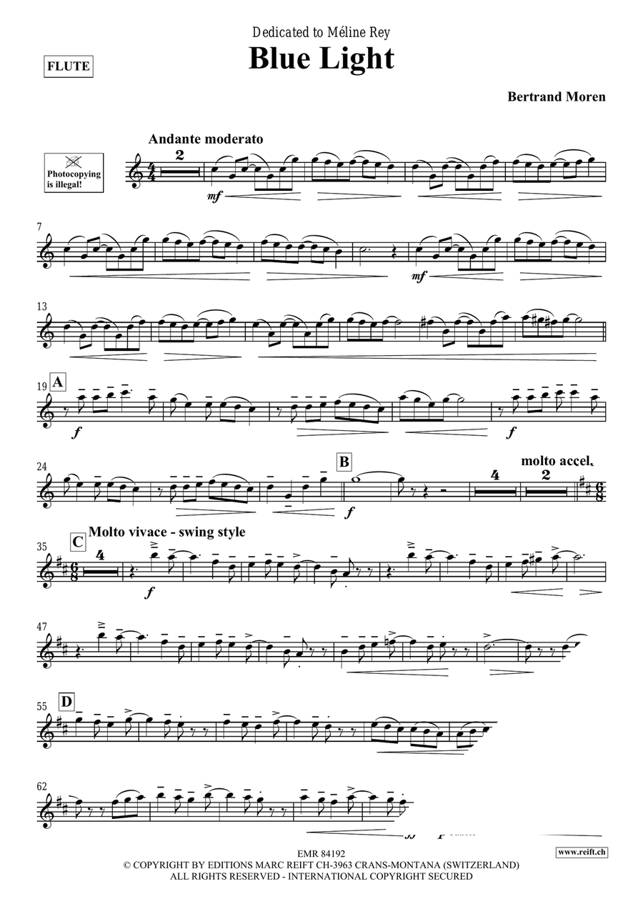Blue Light Blue Light Flute Solo scores gallery preview page 4