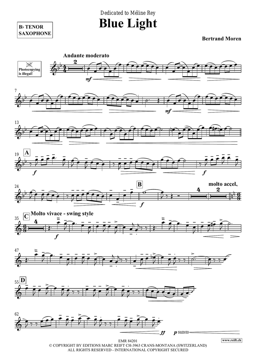 Blue Light Blue Light Tenor Saxophone scores gallery preview page 4
