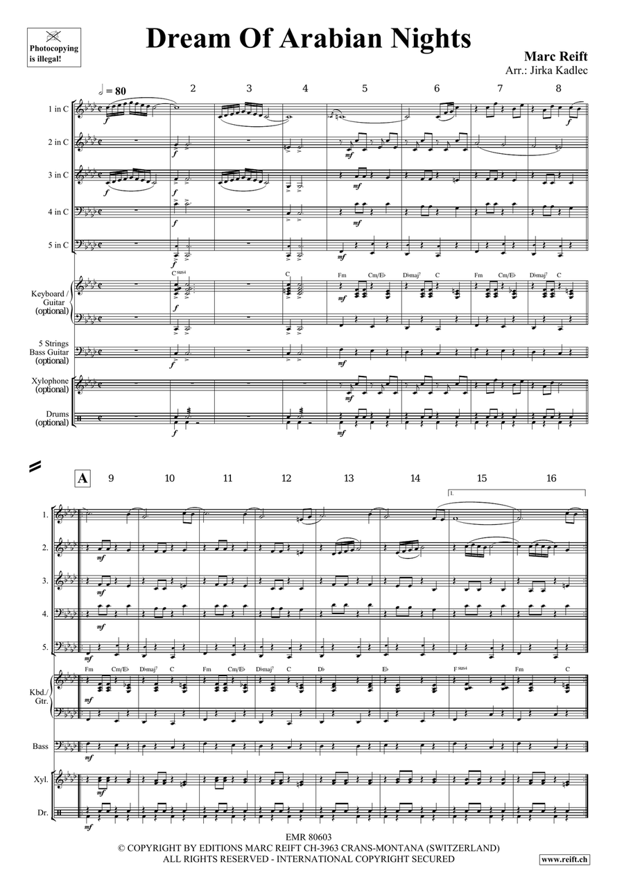 Dream Of Arabian Nights Dream Of Arabian Nights Woodwind Quintet scores gallery preview page 4