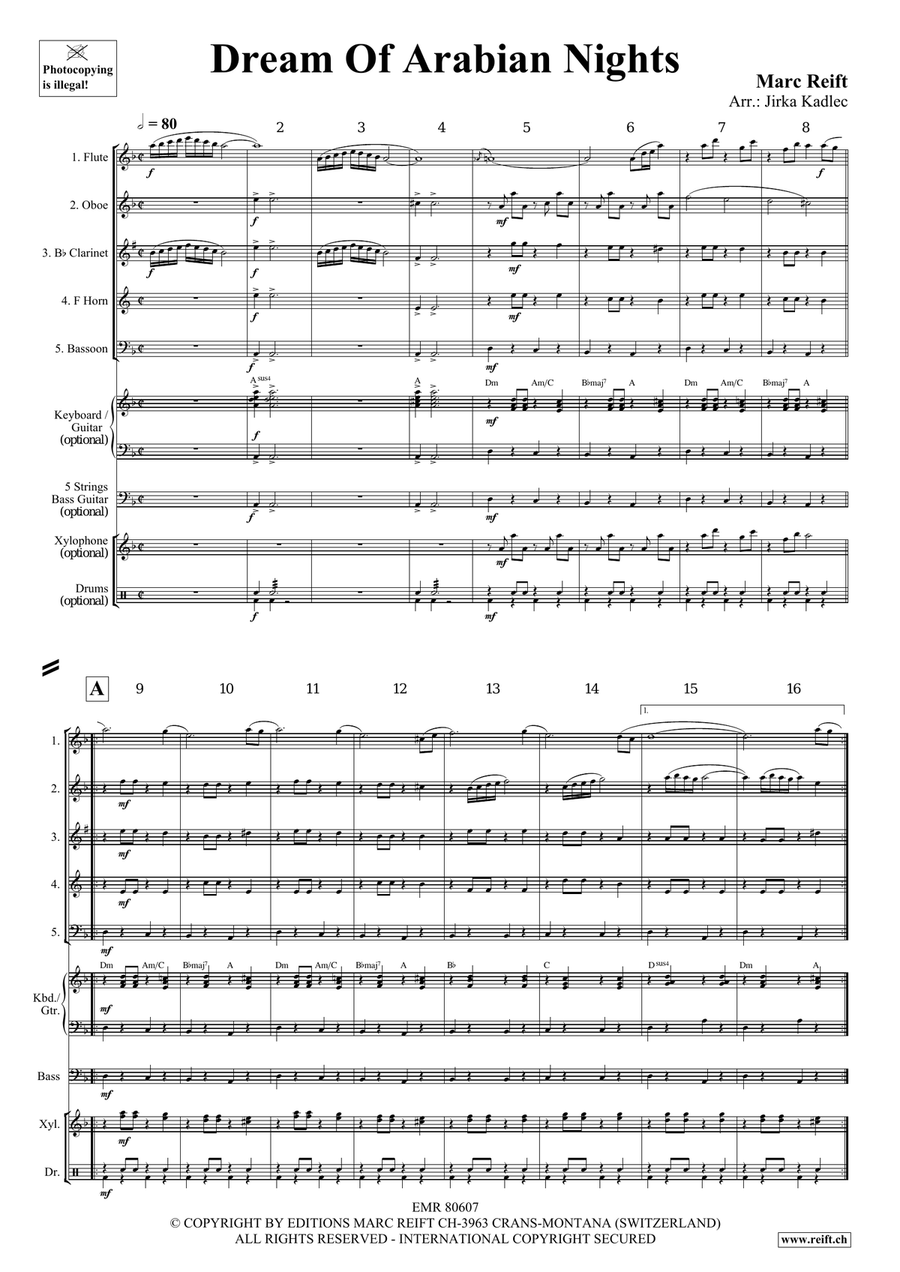 Dream Of Arabian Nights Dream Of Arabian Nights Woodwind Quintet scores gallery preview page 4
